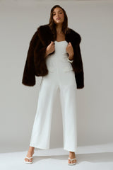 Atheena Faux Pocket Jumpsuit White