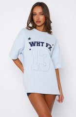 Just Wait And See Oversized Tee Baby Blue