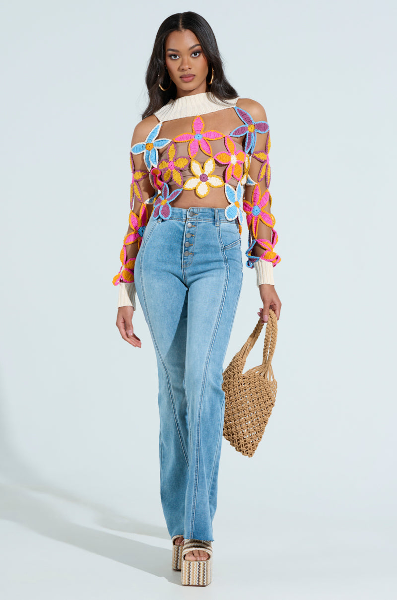 SOPHIA FLARE LEG DENIM JEANS