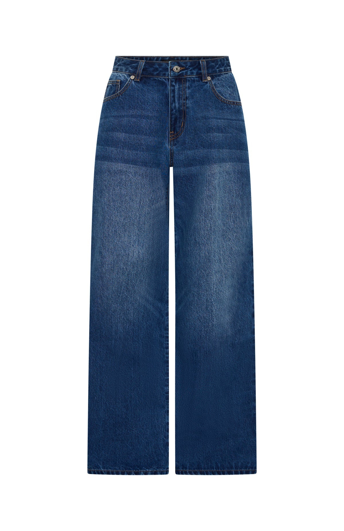 Maeve Low Rise Wide Leg Jeans Washed Dark Blue