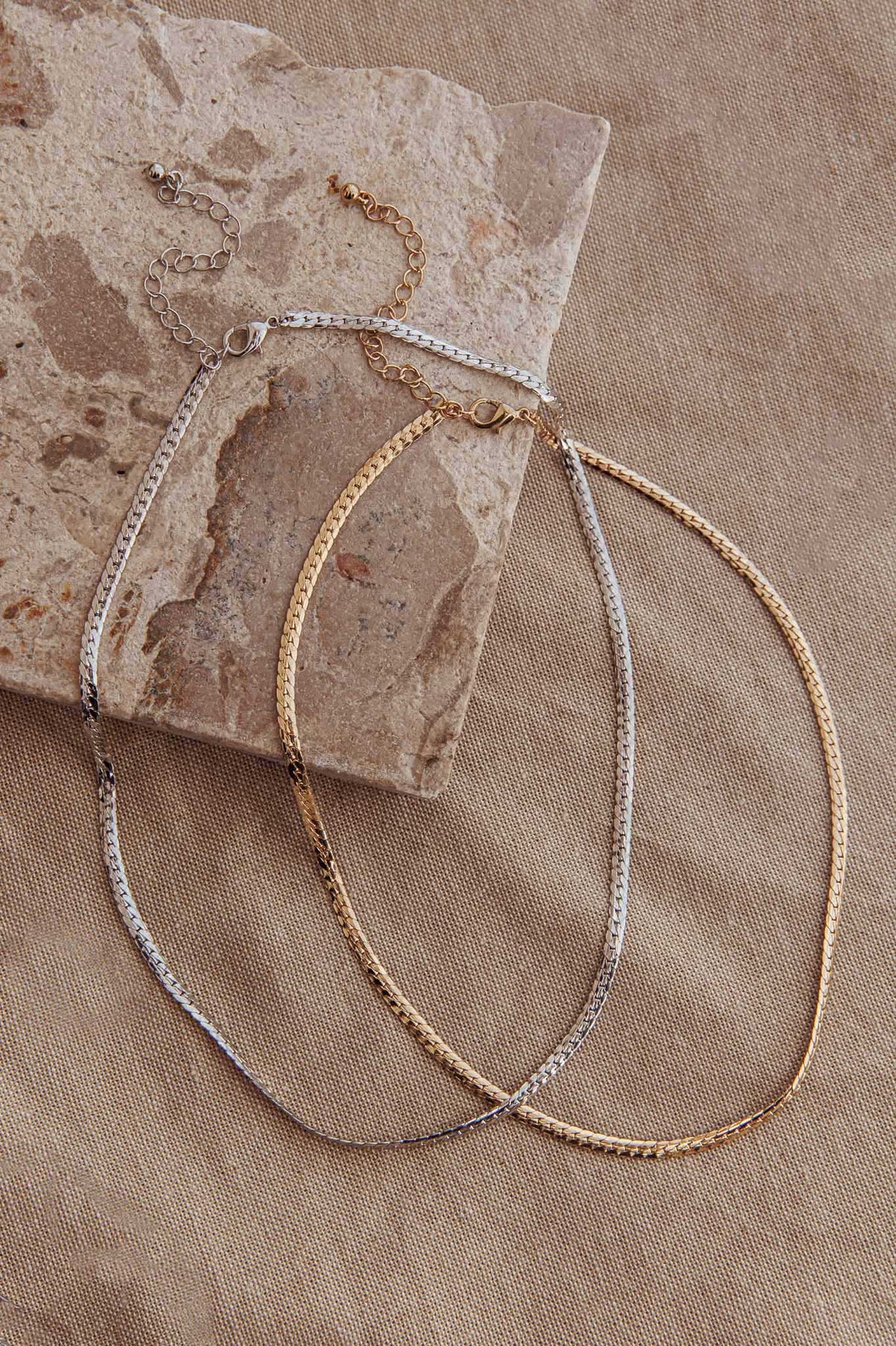 Dannielle Flat Link Chain Set Two-Tone Mixed