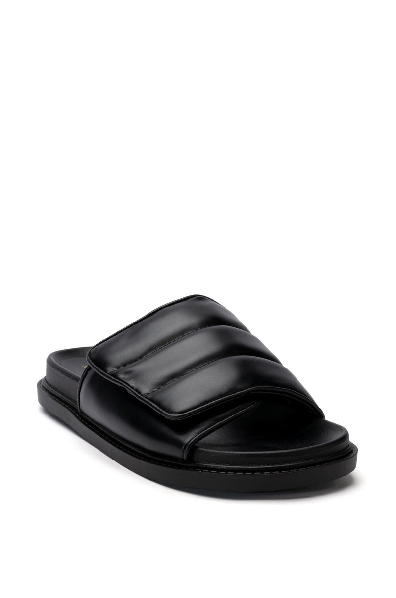 AZALEA WANG NILESH PU SANDAL IN BLACK