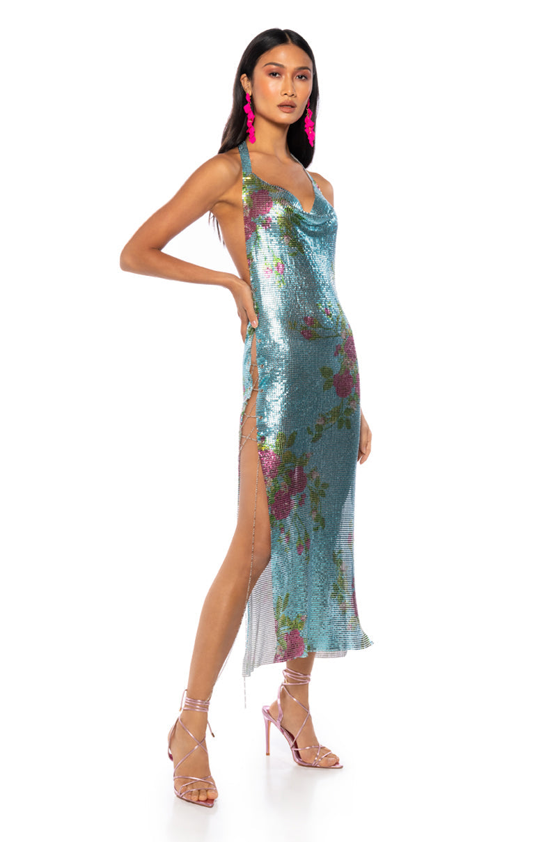 DAYDREAM LIGHT BLUE FLORAL MAXI DRESS
