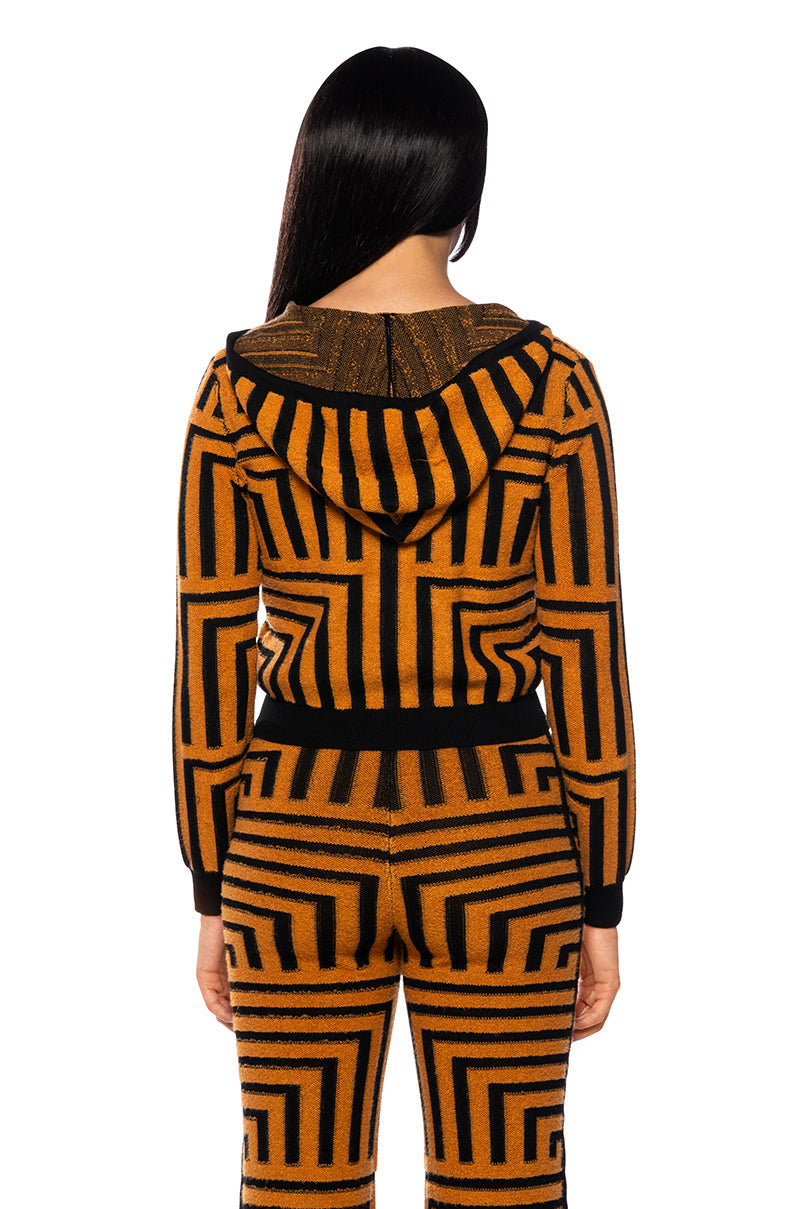 SAVANNAH ORANGE ZIP UP CARDIGAN