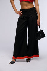 TONIGHT WE DANCE TROUSER IN BLACK RED