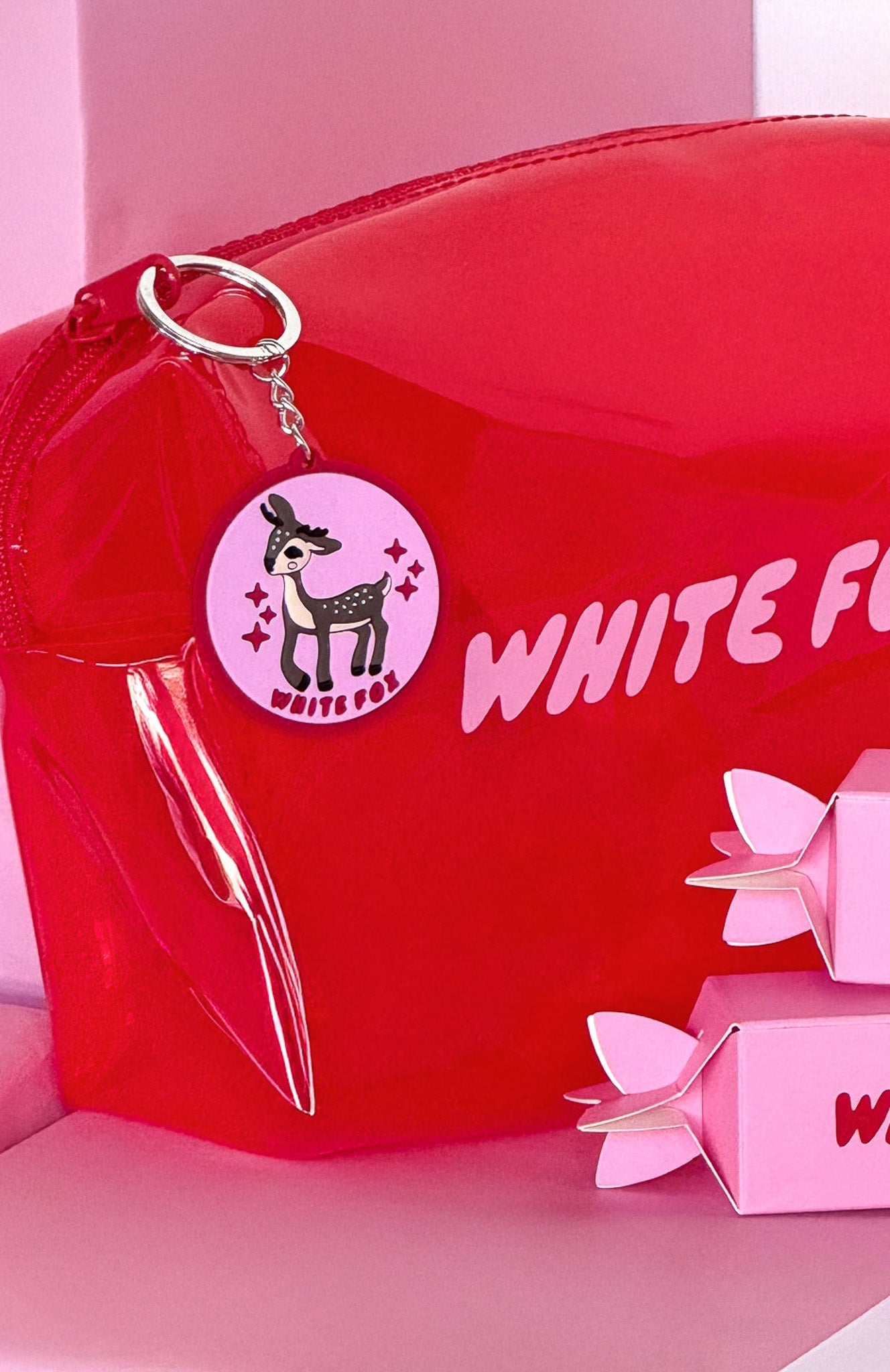 Reindeer Keychain Pink/Red