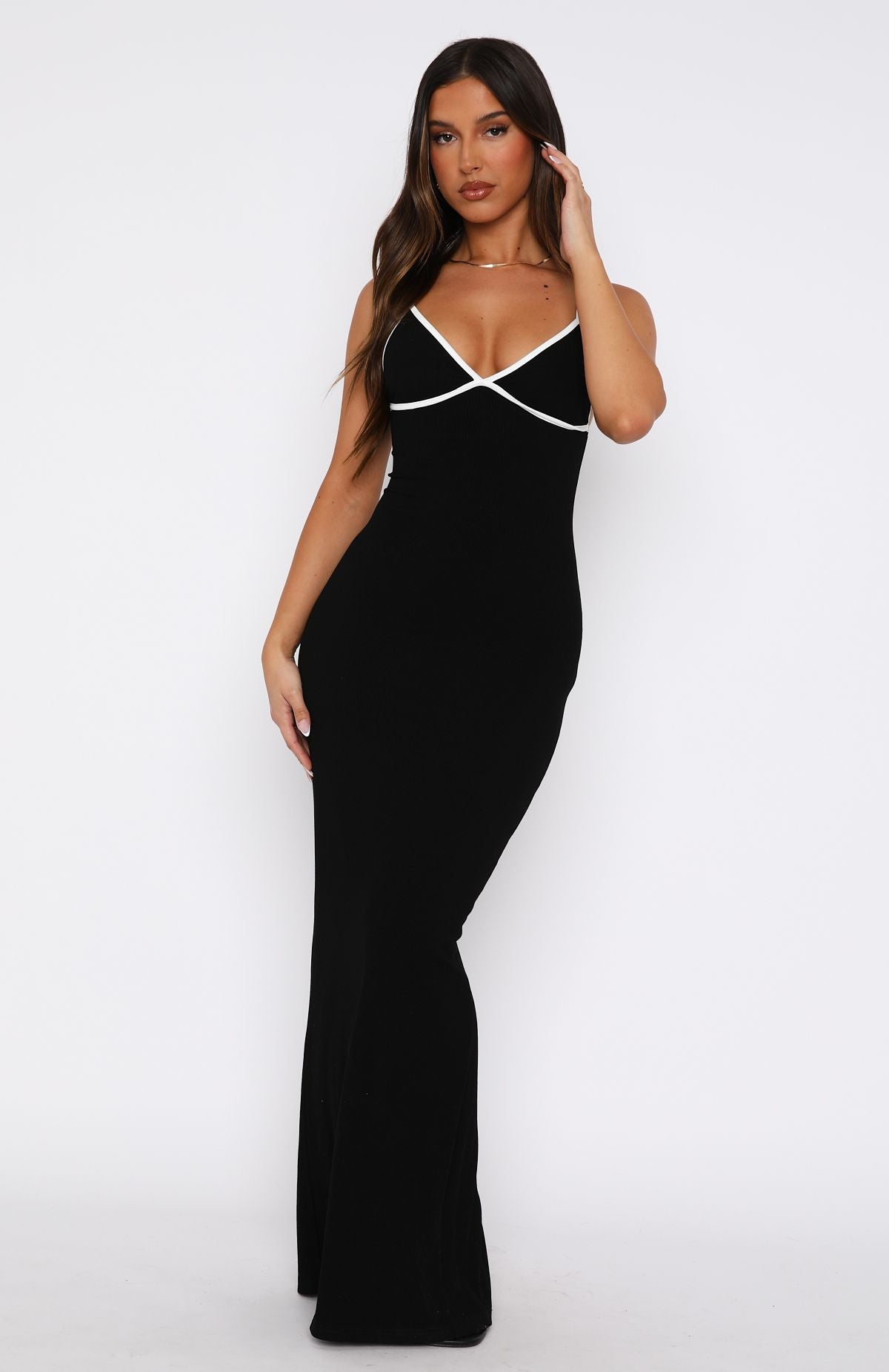 Life Like Mine Ribbed Maxi Dress Black